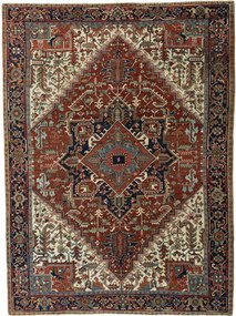 Heriz Tappeto 260 x 360 Rosso (Iran) Annodato A Mano