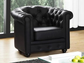 Poltrona CHESTERFIELD in similpelle Nera