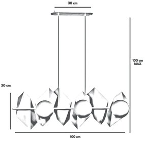 Lampadario a Sospensione DRIFTON 6 BLACK e WHITE Colore Nero