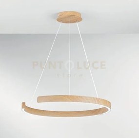 Lampadario a sospensione led navel legno 50w 6600lm cct 3000 4000 6...