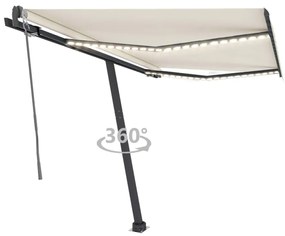 Tenda Automatica Con Sensore Vento E Led 300x250 Cm Crema /