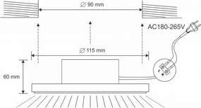 Lampada LED da incasso per bagni LED/10W/230V 4000K bianco IP44