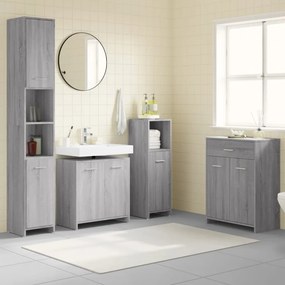Set Mobili Da Bagno 4 Pz Grigio Sonoma İn Legno Multistrato /