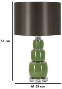 Lampada da tavolo grigio-verde con paralume in tessuto (altezza 57 cm) Eva - Mauro Ferretti