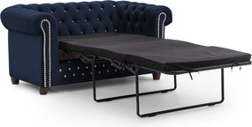 Divano blu allungabile con rivestimento in velluto 148 cm York Blik – Ropez