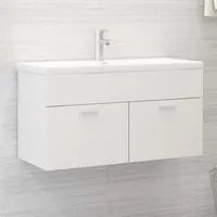 Mobile da Bagno con Lavabo Integrato Bianco in Truciolato 3071288