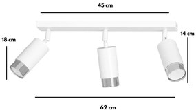 Lampadario Orientabile HIRO 3 BLACK e WHITE da soffitto e parete
