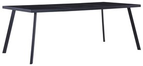 Tavolo Da Pranzo Nero 200x100x75 Cm İn Vetro Temperato /