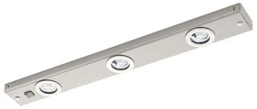 Applique Moderna Kob Led Acciaio Nichel Satinato 3 Luci Led 2,3W