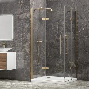 Kamalu - Box doccia 70x80 oro satinato doppio battente | KT1000G