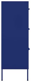 Cassettiera blu marino 80x35x101,5 cm in acciaio