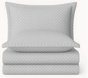 Set copripiumino e federa grigio in cotone renforcé per letto matrimoniale ed esteso 240x220 cm Checkered – Mila Home Luxury