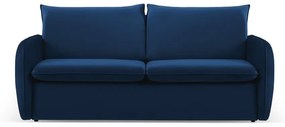 Divano letto in velluto blu scuro 194 cm Vienna - Cosmopolitan Design