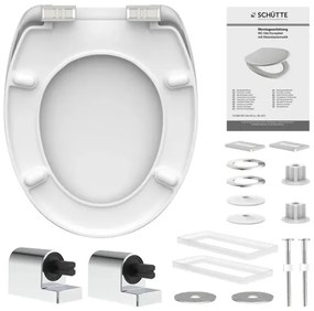 Schütte 82100-A - Sedile WC bianco a chiusura rallentata in Duroplast
