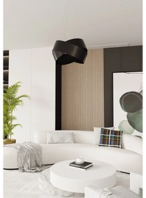 Sospensione Moderna 1 Luce In Fasce Di Acciaio Nero