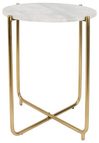 Tavolino bianco con piano in marmo Timpa - White Label