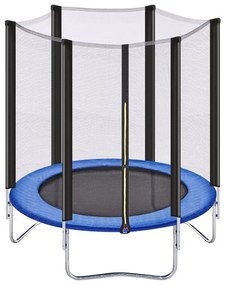 Tappeto elastico con rete di protezione ⌀ 183 cm blu RISATA Beliani