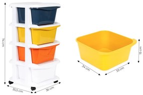 Organizzatore con 4 cassetti estraibili in plastica