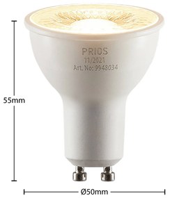 PRIOS LED riflettore GU10 8W 3.000K 60°