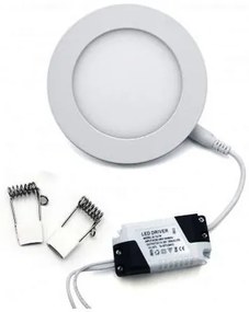 FARETTO LED 6 WATT - PANNELLO INCASSO ROTONDO - LUCE NATURALE BIANCA