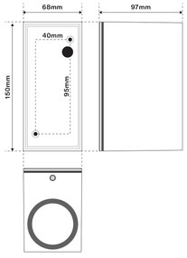 Applique Rettangolare Bidirezionale IP65 - GU10 Grigio