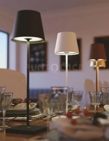 Lampada da tavolo ricaricabile drink nero in metallo led 2,2w 190lm...