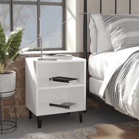Comodini Con Gambe İn Metallo 2pz Bianchi 40x30x50 Cm /