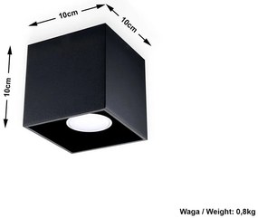 Plafoniera da Soffitto in Alluminio QUAD 1 GU10 Nera da Interno