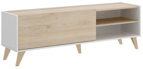 Mobile TV Ness L 155 x H 47 x P 43 cm bianco/rovere