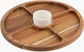 Vassoio angolare in legno di acacia con ciotola Gather
