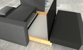 Divano grigio scuro allungabile/con contenitore e rivestimento in velluto 151 cm Wave – ELTAP