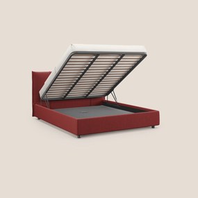 Alicia letto imbottito con vano contenitore in tessuto impermeabile T14 rosso