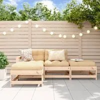 Set Divani da Giardino 4 pz con Cuscini in Legno Massello 3186018