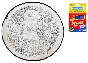 Tappeto da colorare per bambini , ø 130 cm My Sweet Buterfly - Butter Kings