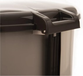 Cestino per la spazzatura marrone in plastica con pedale 30 l – Orion