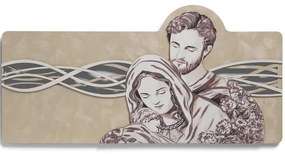 Quadro 59x119 cm Sacra Famiglia legno laminato figura stampata oro