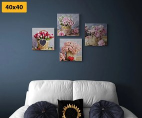Set di quadri – Bouquet di fiori in stile vintage