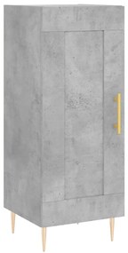 Credenza grigio cemento 34,5x34x180 cm in legno multistrato