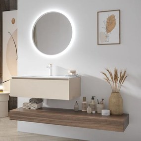 Kamalu - Composizione bagno sospesa mobile 80cm e mensolone da 140cm | KAM-KK801