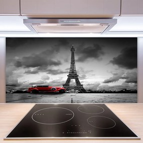 Pannello cucina paraschizzi Architettura della torre Eiffel 100x50 cm