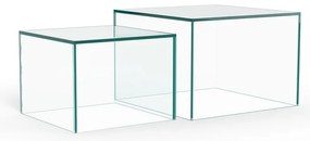 Set di tavolini da salotto in vetro 2 pz 50x50 cm Dice – Actona