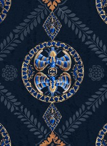 Mindthegap Carta da parati Abeille Decoratif - Indigo/ Gold/ Gray