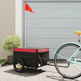 Rimorchio Da Bici Nero E Rosso 30 Kg İn Ferro /