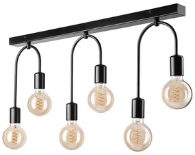 Plafoniera JANO 6xE27/15W/230V nero