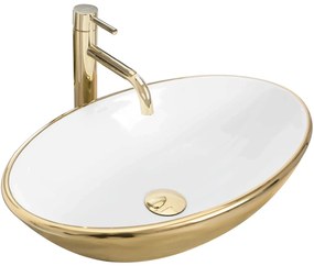 Lavabo da appoggio Rea Pamela Gold White