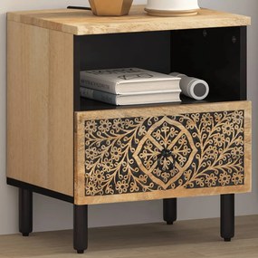Comodino 40x33x46 Cm İn Legno Massello Di Mango /