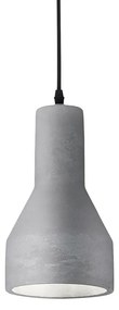 Sospensione Industrial-Minimal Oil-1 Metallo Cemento Grigio 1 Luce E27