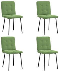 Sedie Da Pranzo 4 Pz Verde Chiaro İn Velluto /