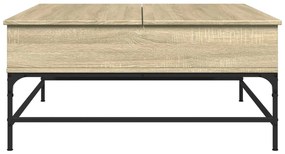 Tavolino rovere sonoma 95x95x45 cm legno multistrato e metallo