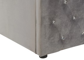 Letto contenitore velluto grigio 180x200 cm AMIENS Beliani